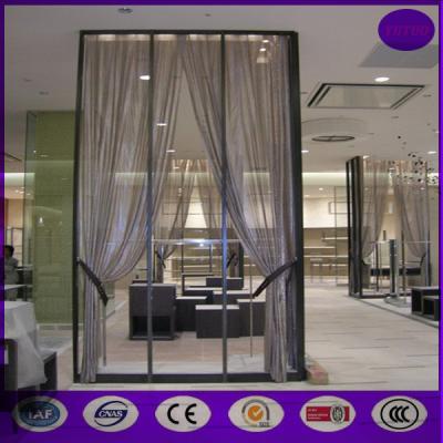 China Silver color Aluminum metal curtain metal chain link fly pest insect door screen curtain for sale