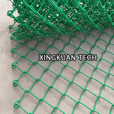 China Vinyl Coated Chain Link Fence Fabric 50 Ft Roll Black Green color OEM for sale