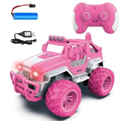 China Newest 1:14 Scale Girls Pink Remote Control Car Monster Truck RC Model Cars For Kids for sale