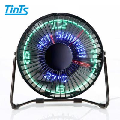 China LUMINOVA Cool Summer Display Time and Temperature LED Light Clock Desktop Fan for sale