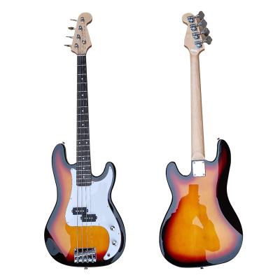 China Wholesale Custom Beginner Acoustic Bass Guitar Electric 4 String Stringed Basswood Instrument Bass Guitar Music GEB01 for sale