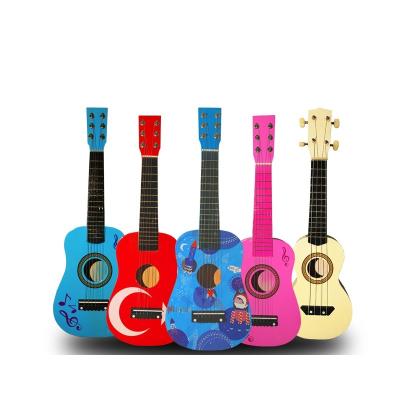 China Durable China Manufacturers Wholesale GU04 Small Guitar Ukulele 21/23Inch End Color Kids Beginner Height Ukulele for sale