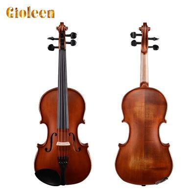 China FLV1124 White Pine Fiddle High Quality Chinese Professional Handmade Student Violin Flamed Maple Solid Wood Violin for sale