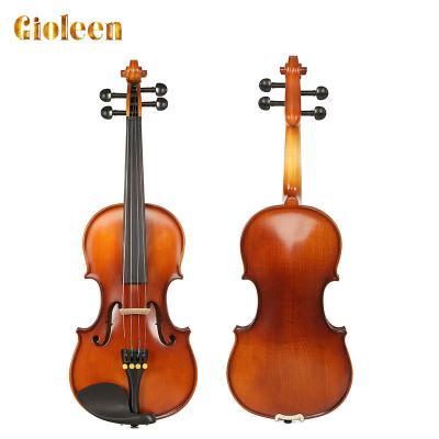 China Cheap Stradivari Violin Price Student Fiddle Gold Handmade Solid Beginner VLA-8 Kids Violin for sale