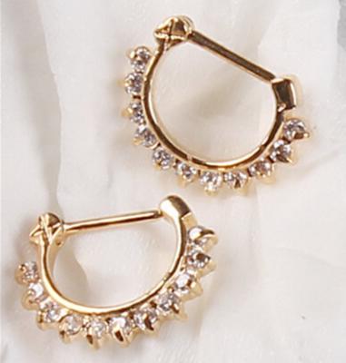 China 2022 New SEPTUM Fashionable Wholesale Nose Piercing Body Zircon U Shape Environmental Friendly Ring Earrings for sale