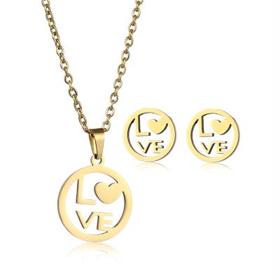 China Hyperbole Statement Earring Necklace Jewelry Set For Women And Girls Custom Name Plated Stainless Steel Statement Jewelry Necklace for sale