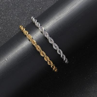 China Hip Hop Gold Hip Hop Bracelet Chain Silver Men's Rope Link Stainless Steel Chain Manufacturer for sale