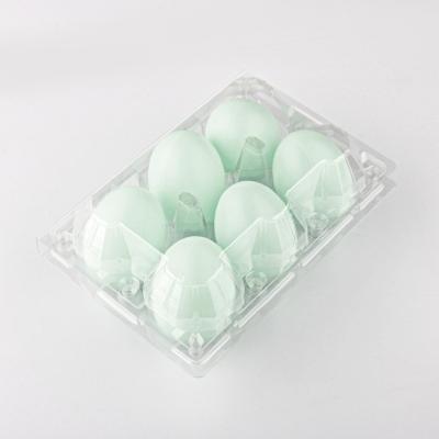 China Disposable Goose Egg Tray 6 Cells Lean Plastic Egg Tray Large Diameter Egg Container Box for sale