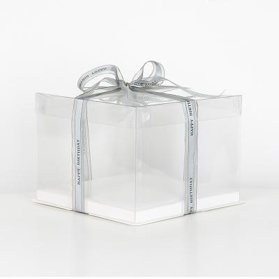 China 22x22x24cm disposable cake box 8 inch clear cake packaging box bakery cake box for packing item for sale