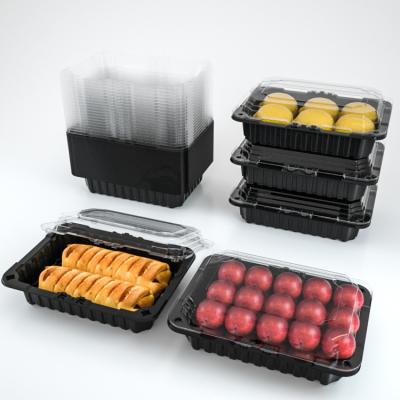 China Disposable Disposable Food Containers With Lids Plastic Food Box Food Fruit Box Plastic Tray for sale