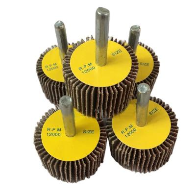 China Abrasive Sanding Spindle Broom Flap Wheel With Spindle Shank HHXA001 for sale