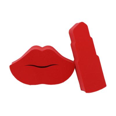 China Raised in Water Beauty Sponge Blenders Unique Logo OEM Lip Shape Makeup Sponge for sale