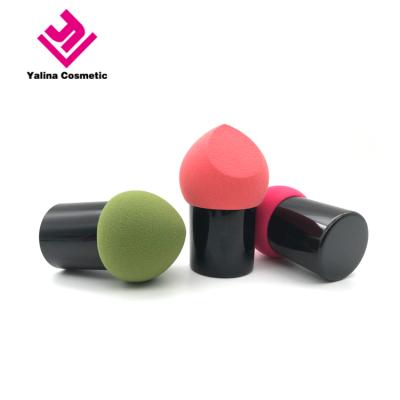 China Wholesale YALINA Long Handle Nourishing Colorful Cosmetic Puff Powder Makeup Puff Sponge Deep Cleansing/Moisturizer/Puff Sponge With Stick for sale