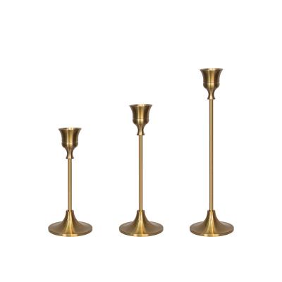 China Candle Holder Nordic High Quality Gold Plated Decorative Candlestick Candle Holder Gold Plated Durable for sale