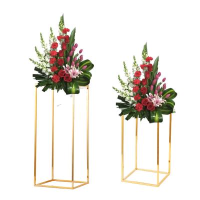 China 60cm Reusable Iron Flower Stand Wedding Event Decoration Wrought Iron Flower Stand Road Lead Props for sale