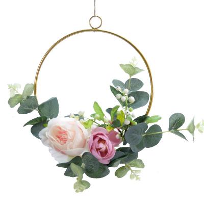 China Durable Wall Hanging Pergola Wedding Hotel Florist Decorative Golden Metal Geometric Flower Stands for sale