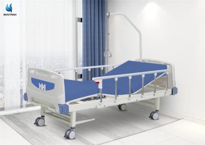 China Two Function Manual Hospital Bed With Wheels Money Pole Trapeze Bar Shoes Shelf 2 Cranks for sale