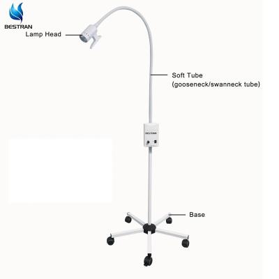 China Mobile Soft Gooseneck Tube Surgical Examination Lights Adjustable Brightness 5 Castors for sale