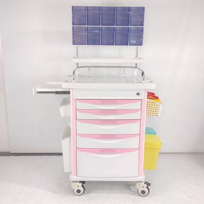 China Hospital Anesthesia Trolley Instrument Cart 5 Storage Drawers Sturdy Construction for sale