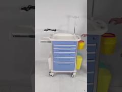 Custom Healthcare Medical Trolley On Wheels , Hospital Medication Cart With Side Hooks