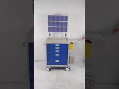 Cold Steel Columns Anesthesia Supply Cart Abs Drawers Medication Storage With Locking
