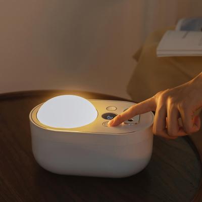 China New Design Car 2021 New Design Mini Air Humidifier For Home Portable Desk Room Double Jet Air Night Light Cool Moist Moon Lamp for sale