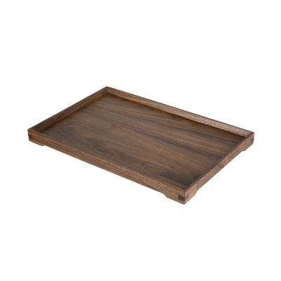 China New Durable Rustic Black Walnut Coffee Tray Black Walnut Square Wooden Serving Tray for sale