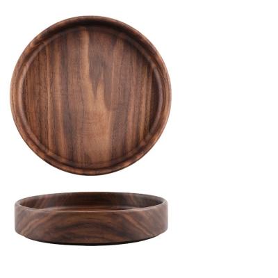 China Restaurant Wholesale Coffee Black Walnut China Black Walnut Wooden Dish For Food Wooden Dishes for sale