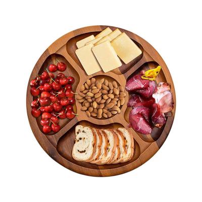 China Sustainable Wooden Cheese Board Wooden Cheese Dish For Party Natural Hardwood Easy Cleaning , Round Board For Cheese for sale