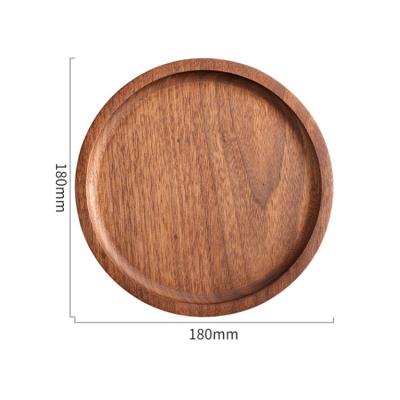 China Black Walnut Quality Price Black Walnut Guaranteed Suitable Round Customize Small Tray Wood Serving for sale