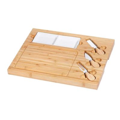 China Sustainable Engraved Bamboo Wooden Cutting Board Cheese Tray Charcuterie Board for sale