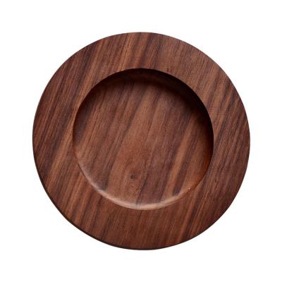 China Sustainable Black Walnut Tray Coasters Coffee Tea Table Dish Coasters for sale