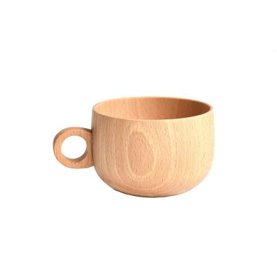 China Sustainable Milk Breakfast Rubber Wooden Coffee Cups Wooden Coffee Mug With Handle Factory Direct Sales Wholesale Cups And Saucers Stand Firm for sale