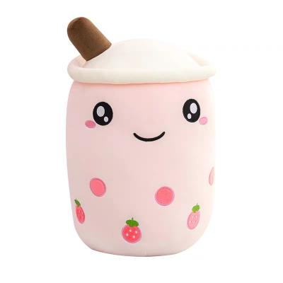 China Gift Kids Toys Strawberry Milk Tea Anime Stuffed Toys Pet Creative Pink Plush For Kids Toys Gifts for sale