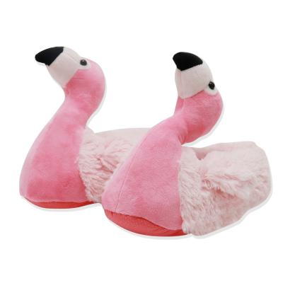 China Fashion Trend OEM Plush Slippers Animal Flamingo Stuffed Girls Warm Plush Slippers for sale