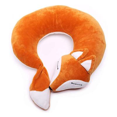 China Lovely Fox Therapy Cotton Plush U-Shape Neck Pillow Travel Animal Car Home Pillow for sale