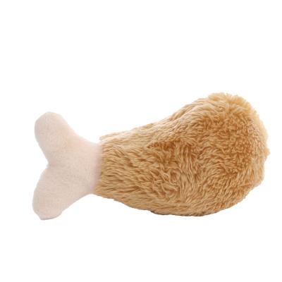 China Viable Interactive Toy Dog Puppy Molar Chew Toy Plush Squeak Sounding Voice Plush Pet Chicken Leg Dogs Play for sale