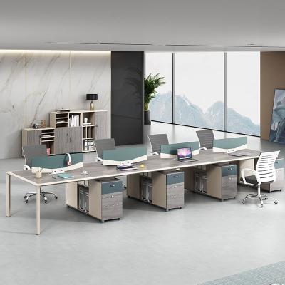 China Modern New Design Office Workers Financial Desk 2/4/6 Screen Computer Desk Combination Chair And Chair Set for sale