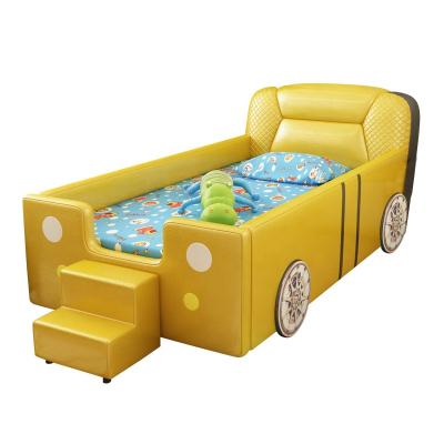 China Environmental Materials Chevrotin Car Bed Kid's Bedroom Furniture Racing Car Bed With Stairs for sale