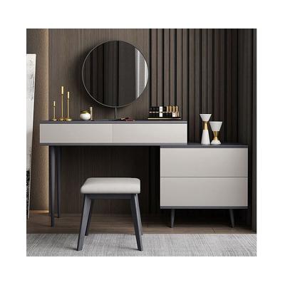 China Modern Luxury Bedroom Makeup Storage Function Furniture Dressing Table Console Wooden Storage Table with Smart Mirror for sale