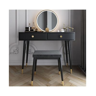 China 2020 Hot Sale LED Storage Function Mirrored Dressing Table With 2 Drawers And Stools for sale