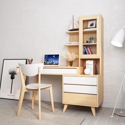 China Nordic Foldable Computer Desk Office Home With Desk Bookcase Combination Retractable Children's Study Table And Chair Home Furniture for sale