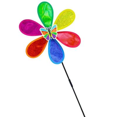 China Outdoor Toy Hot children's toys single layer insect sequins plastic colourful windmill outdoor garden decoration stall wholesale for sale