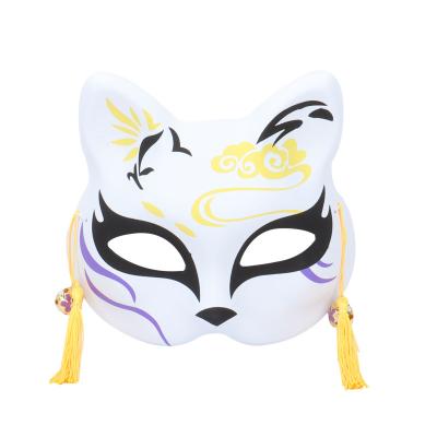 China Fox Cat Tiger Face Masks Cosplay Half Mask Masquerade Party Festival Anime Mask Black White 65*55*40 CM for sale