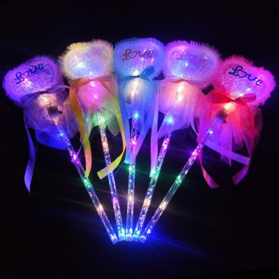 China Plastic Led Party Rave LED Heart stick Flashing Light stick glow in the Dark Wedding Concert Event Party Supplies Decoration for sale