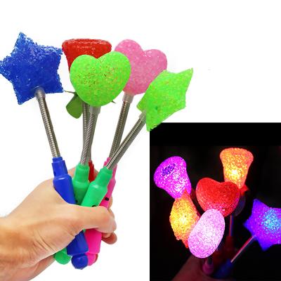 China LED Light Automatic Power Cool LED Glow Stick Big Size rose Shaped Particle Flash Light Stick Wand Bar Concert Party for sale