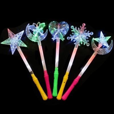 China LED Light Automatic Power High Quality Custom Logo Printing Kids Toy Colorful Pentagram Shape Luminous Flash Led Light Glowing Luminous Stick for Party for sale