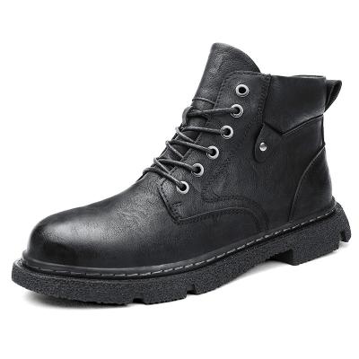 China New Lightweight Hot Sale Luxury Italian Stylish Handmade Lace Up Ankle Boots Men's Oxford Upper Stylish Martin Boots For Men Shoes for sale