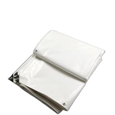 China Heavy Duty White Tarp Ground Sheet Cover 340gsm Large Tarpaulin Sheet for sale