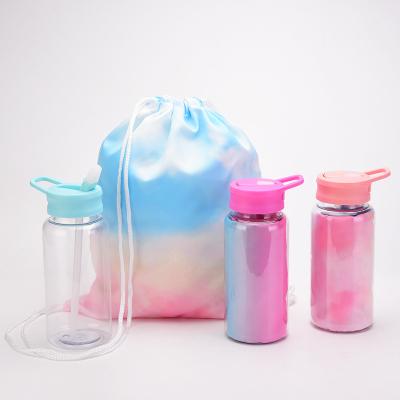 China New Boutique Hot Selling Minimalist Change Bag Water Gradual Cup Set Portable Outdoor Large Capacity Kids Plastic Straw Cups for sale